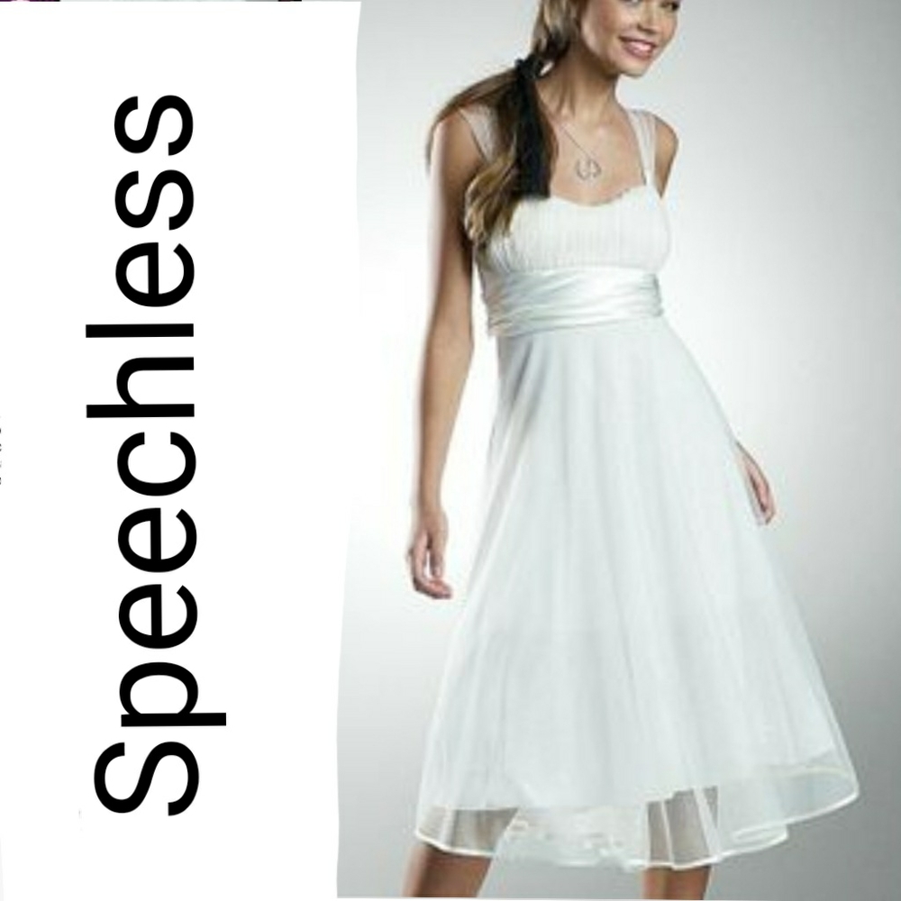 NWT Speechless Ivory Dress Sz 1 jr/tn